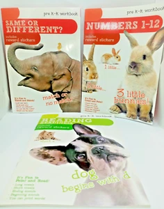 Pre K-K Workbooks Lot of (3) Three with Reward Stickers Educational Ages 4-6 NEW - Imagen 1 de 8