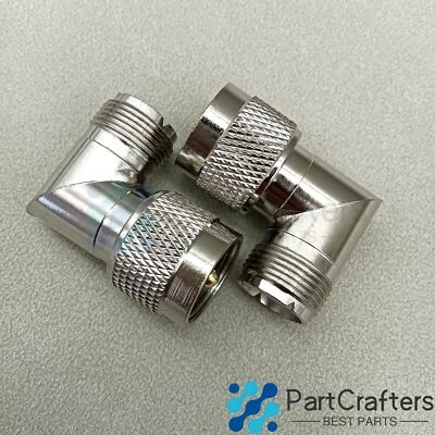 2 Pack UHF Male to Female Right Angle Elbow RF Connector Adapter PL-259 SO-239 - Image 1 of 4