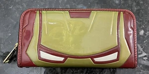 Marvel Iron Man Loungefly Wallet Faux Patent Leather Multi Pocket Zip Cosplay - Picture 1 of 18