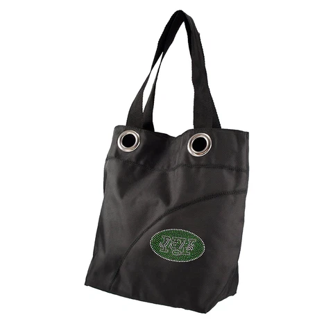 NFL New York Jets Sport Noir Sheen Tote Bag / Purse - Black Cover
