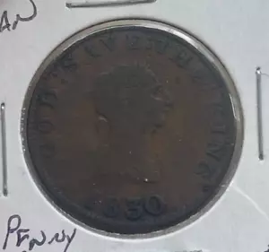 1830 Isle of Man 1/2 Half Penny Token - For Public Accommodation - Picture 1 of 2