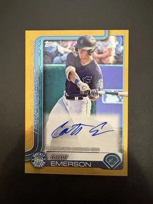 COLT EMERSON 2025 Topps Pro Debut #PD-33 Gold Foil Auto #/50 Everett Aquasox - Image 1 of 2