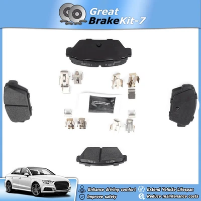 Rear Ceramic Brake Pads w/ Hardware for 1988 1989 1990 Dodge Colt 1.6L - Image 1 of 3