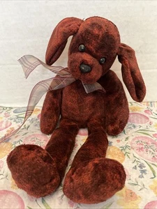 Peluche vintage de perro de la Commonwealth 1999 14” rojo/marrón peluche Cuddle Zone - Imagen 1 de 8