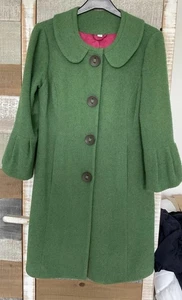 Boden Green Wool Coat - Picture 1 of 6