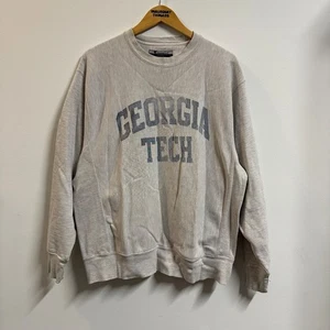 Vintage Georgia Tech University Reverse Weave Sweatshirt Grey Champion Medium - Picture 1 of 8