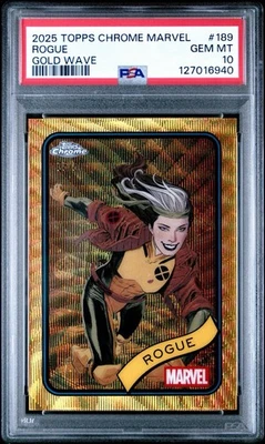 2025 Topps Marvel Chrome Rogue #189 Gold Wave /50 PSA 10 Pop 1 - Image 1 of 2