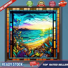 Paint By Numbers Kit DIY Stained Glass Seascape Oil Art Picture Craft (H1706)