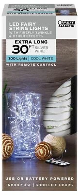 Feit Electric 30ft Indoor LED Fairy String Lights with Silver Wire Light Strand, - Image 1 of 4