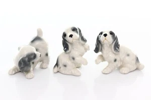 3x Figura/Figura de perro de porcelana vintage - jugando figuras de perros felices - Imagen 1 de 9