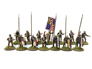 COMPAGNIE D'INFANTERIE BOURGUIGNONNE 14 28mm jeux de guerre historiques peints MEDIEVAL HYW - Photo 1/2