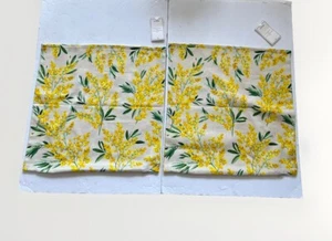 New H&M Home Yellow Flowers Recycle Cotton 1 Pair Pillow Cover Cases 20x20 - Picture 1 of 5