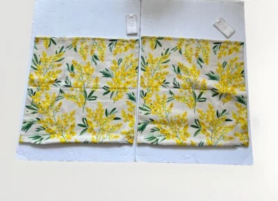 Nuevo H&M Hogar Flores Amarillas Reciclar Algodón 1 Par Fundas de Almohada 20x20 Foto 1 de 4