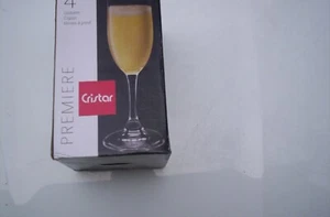 Box of 4 Cristar Champagne glasses flutes goblets New - Picture 1 of 3