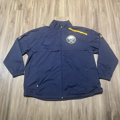 Fanatics Jacket Mens 2XL Blue Yellow Buffalo Sabres NHL Hockey Full Zipper Cover
