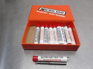 10 NEW! Micro 100 2.5mm Carbide Endmill 2FL .059R .5906L.B.S. MEFM-025-1500-15K - Picture 1 of 2