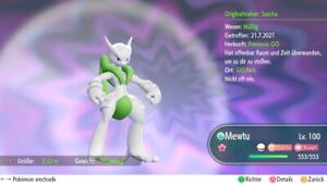 Mega Shiny Mewtu X Lvl 100 6 Dv/Ev Max Pokémon Let‘s Go Pikachu/Evoli