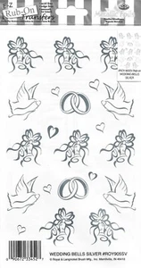 Transferencias metálicas frotadas E-Z (campanas de boda plateadas) hobby artesanía - ROY905 - Imagen 1 de 2