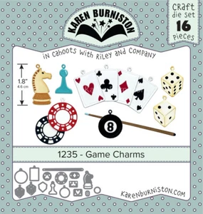 Karen Burniston Game Charms Die 16pc : June 2023 Collection - Picture 1 of 6