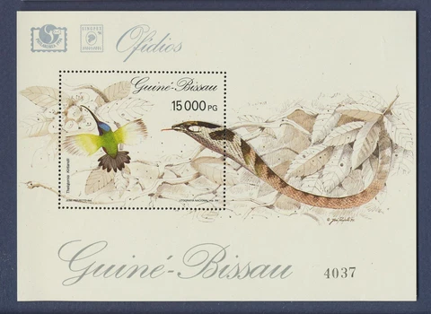 GUINEA BISSAU - Scott 965 - VF MNH S/S - bird, snake, reptile Cover
