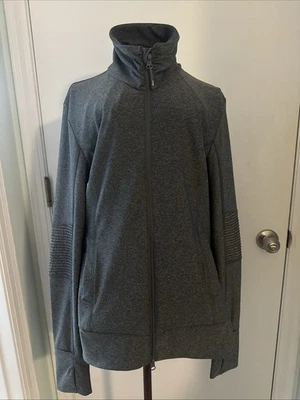 MPG M Gris Carbón Simulación Cremallera Completa Atlética Damas Chaqueta  Foto 1 de 4