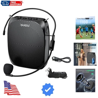 Amplificador de voz portátil micrófono personal auriculares para hablar recargable... Foto 1 de 4