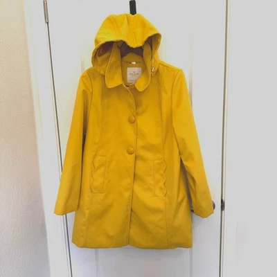 Chaqueta Kate Spade Extraíble Capucha Forro con Lazo Bolsillos a Presión Amarilla Para Mujer’s Grande Foto 1 de 4