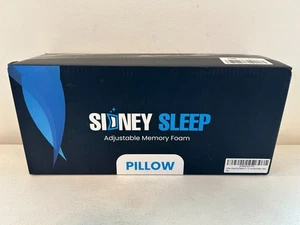 Sidney Side Sleep Adjustable Memory Foam Pillow Queen Bamboo Curved Gray + Fill - Picture 1 of 6