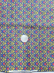 Peter Pan Fabrics Calico Cotton Floral Print Mesh Backing Vtg 70s 43x 39.5" 1yd - Picture 1 of 15