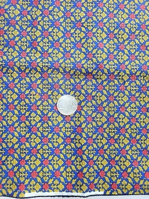 Peter Pan Fabrics Calico Cotton Floral Print Mesh Backing Vtg 70s 43x 39.5" 1yd - Image 1 of 4