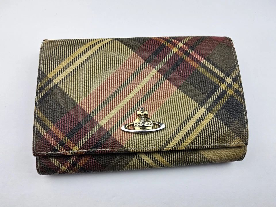 Cartera de acordeón a cuadros a presión Vivienne Westwood Foto 1 de 4