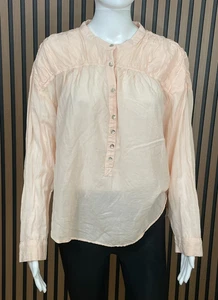 Pilcro Damen Top Bluse Shirt Bauer Henley Knopf leicht zartrosa Boho - Bild 1 von 9