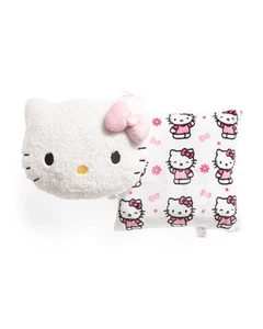 Hello Kitty Girl's White Soft Plush Character Pillows, Set of 2, Large 18" - Picture 1 of 4