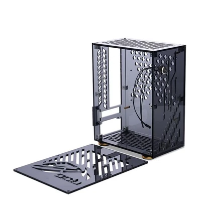 Mini ITX Case, Mini PC Case con 6 Lati Cavo, Porta Trasparente Laterale, ITX C... - Immagine 1 di 4