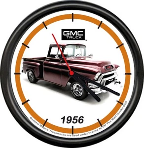 Licensed 1956 GMC Dark Red Stepside Pickup Truck General Motors Wall Clock - Picture 1 of 1