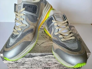 Nueva Auténtica Zapatilla Gucci Ultrapace Plateada Metálica Multi Para Hombre G 9 EE. UU. 10 - Imagen 1 de 12