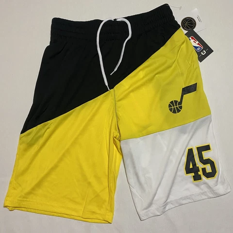 Donovan Mitchell Utah Jazz Shorts Small #45 NBA Basketball Yellow Black White Cover