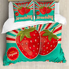 Obst Bettwsche Set Retro Poster Ssse Erdbeeren Weicher Microfaserstoff