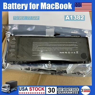 Batería A1382 77,5 Wh para MacBook Pro 15" A1286 principios/finales de 2011 mediados de 2012 10,95 V Foto 1 de 4
