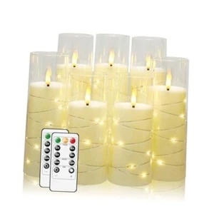 Flameless Candles,with Embedded Star String, Battery Operated Candles Ivory - Picture 1 of 7