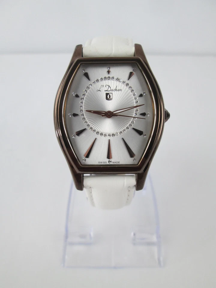 L'Duchen 女士手表瑞士水晶白色表盘白色皮革表带 D401.62.33 — 第 1/4 张图片