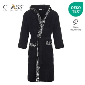 Bademantel Damen Herren Saunamantel Morgenmantel Kapuze Zebra Baumwolle Unisex - Bild 1 von 6