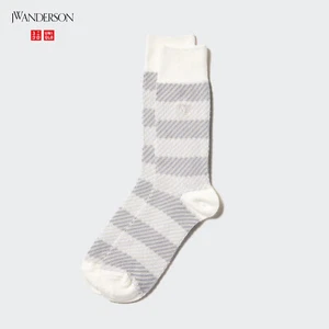 UNIQLO JW ANDERSON Jaquard Knit Off White Cotton Blend Socks- UK 8-11 EURO 42-46 - Picture 1 of 3