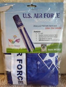 U. S. Air Force Windsock, 6" x 40" long, Weather Resistant--New in Package