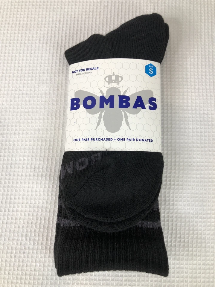 4 Pair Black Bombas Socks 3 Small 1 Medium Original