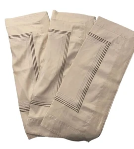 Vintage Mid-Century Cotton Pillowcase Set With Button Closure Embroidered Design - Picture 1 of 3