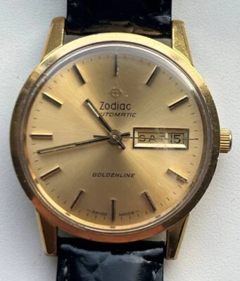 Reloj Zodiac Goldenline Automático Suizo Vintage Hombre - Funcionando Foto 1 de 4