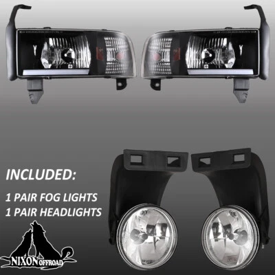Faros antiniebla luces LED para Dodge Ram 1500 2500 3500 DRL 1994-2001 Foto 1 de 4