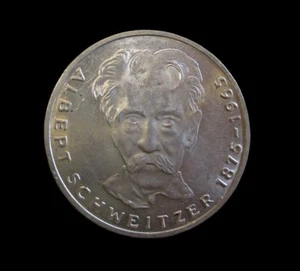 GERMANY 5 DEUTSCHE MARK 1975 G ALBERT SCHWEITZER SILVER KM 143 #4326# - Picture 1 of 2