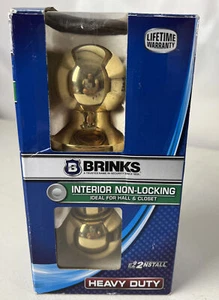 Brinks Interior Non-Locking Door Passage Knob Interior NEW Heavy Duty Bronze - Picture 1 of 3